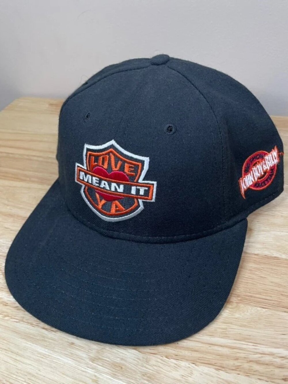 Vintage John Boy Billy Big Show Race Team Hat Cap NASCAR Racing Leather Strap